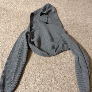 Gray Hooded Women's Bolero Sweater